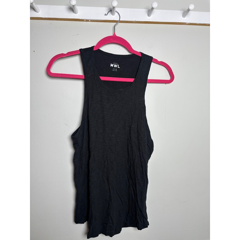 Madewell MWL Black Slub Cotton Modal Racerback Tank Top Women's Medium